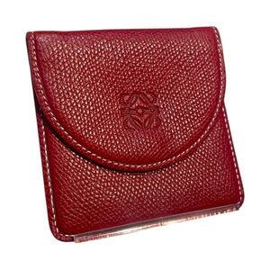 LOEWE Red Leather Small Wallet / Coin Pocket Wallet